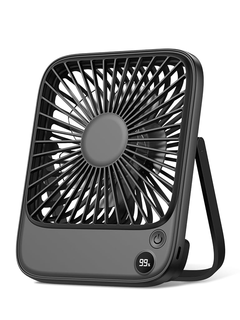 Verilux® USB Fan Mini Desk Fan with Kickstand 4-Speed USB Cooling Fan Travel Tabletop Fan 5000mAh USB Rechargeable USB Fan for Office, Dorm, Kitchen, Black Verilux® USB Fan Mini Desk Fan with Kickstand 4-Speed USB Cooling Fan Travel Tabletop Fan 5000mAh USB Rechargeable USB Fan for Office, Dorm, Kitchen, Black